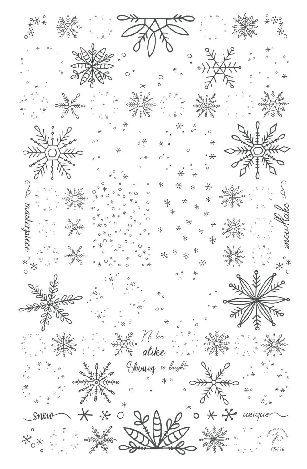 Clear Jelly Stamper CJS-326 Frosty Flurries stamping plade snefnug