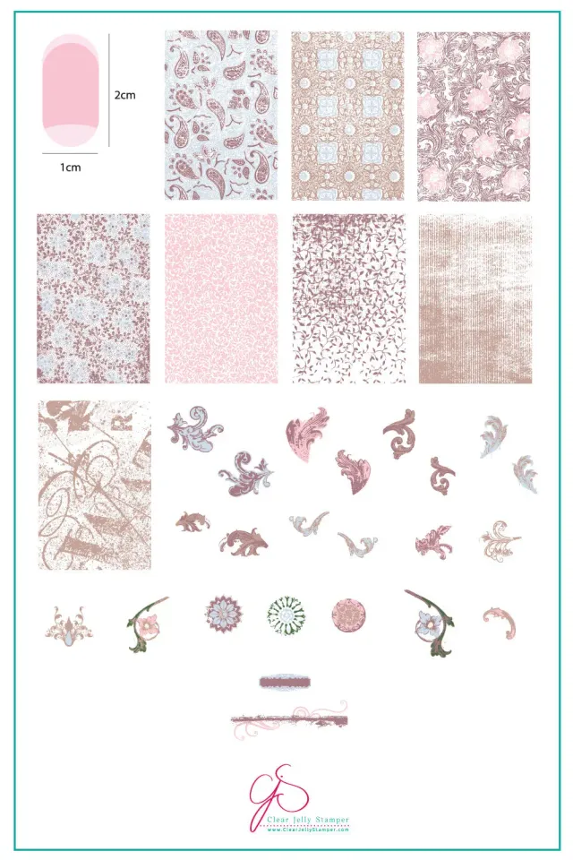 Clear Jelly Stamper CjS-190 Dainty stempelplade grunge