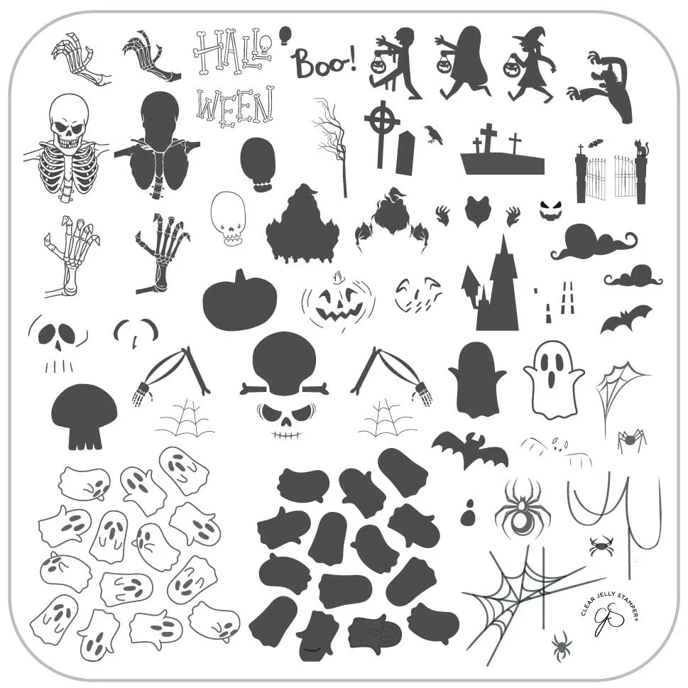 Clear Jelly Stamper Hallo-Ween H-55 stampingplade halloween