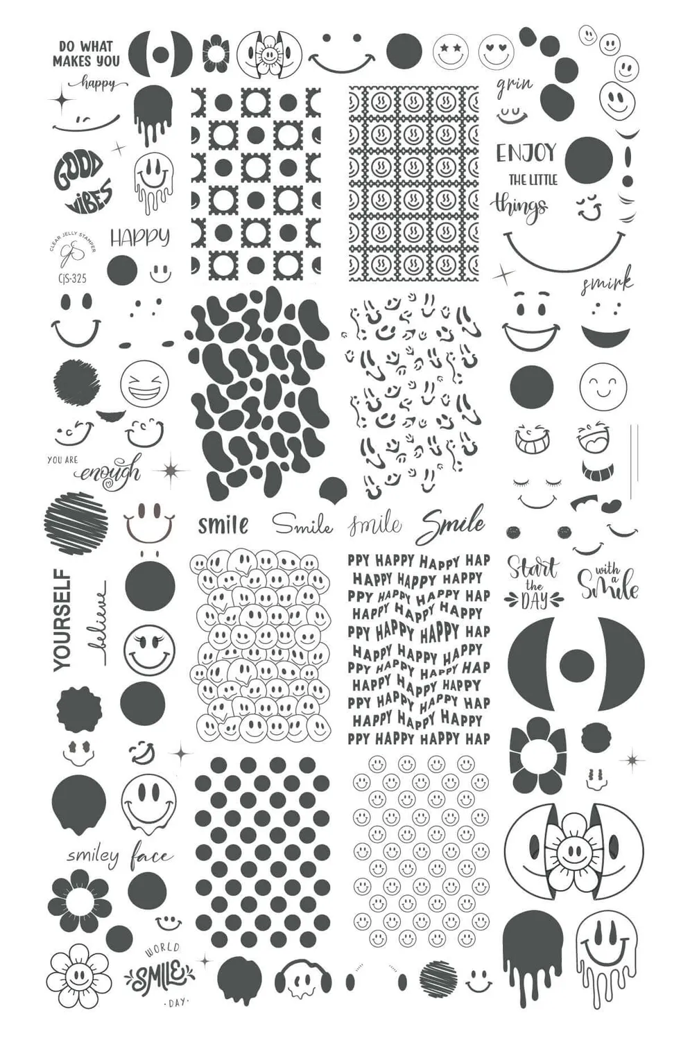 Clear Jelly Stamper CjS-325 Smile stampingplade stor