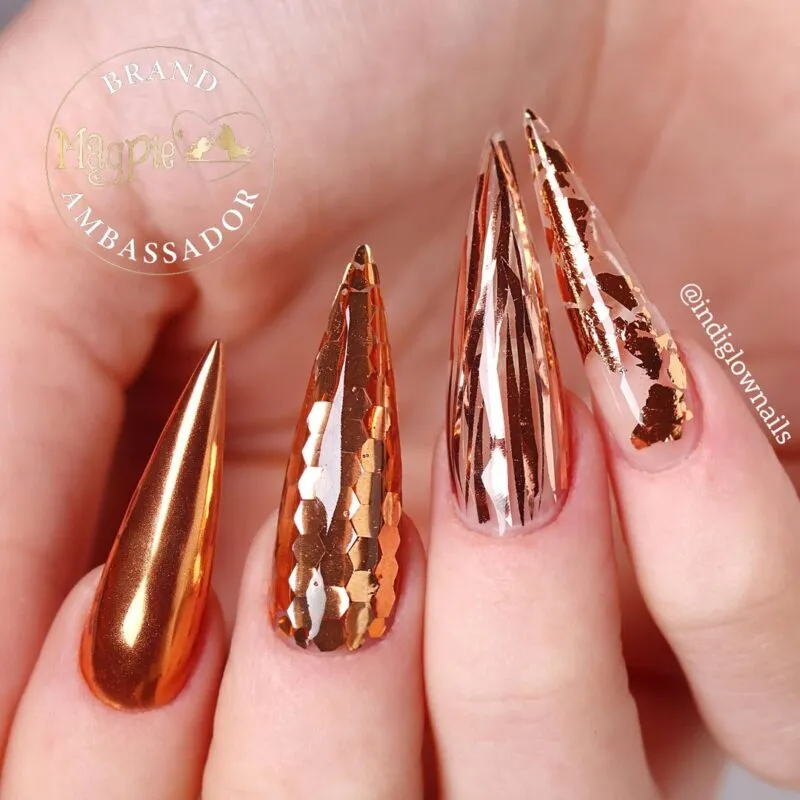 Indigo Nails Audrey Chrome chromepulver spejl