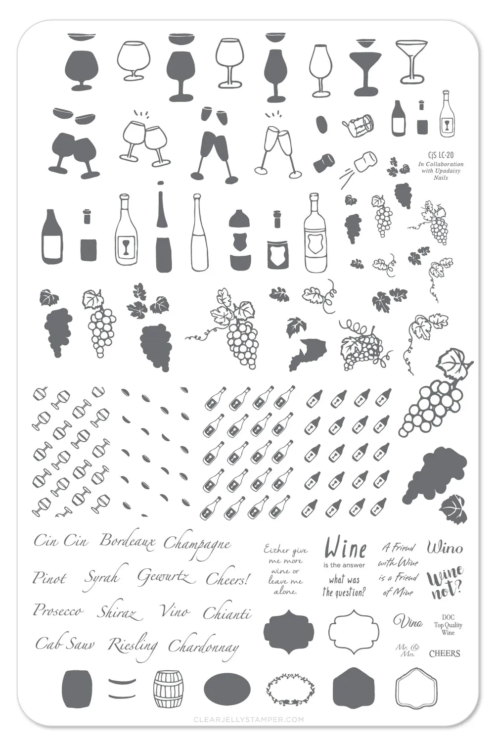 Clear Jelly Stamper LC-20 stampingplade vinmotiv