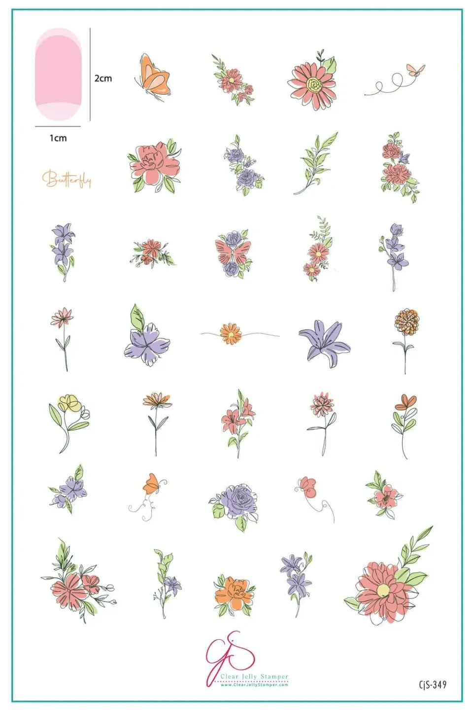 Clear Jelly Stamper CjS-349 Whispering Petals stampingplade floral