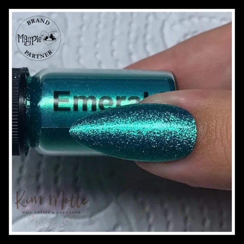 Indigo Nails Emerald chrome pigment
