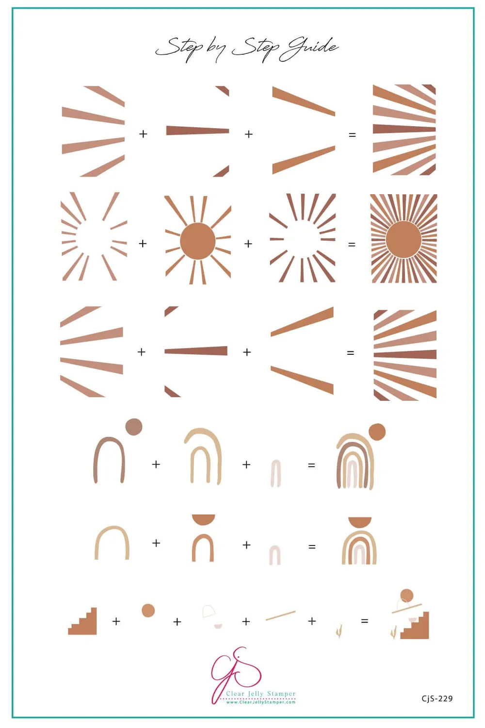 Clear Jelly Stamper CjS-229 Desert Boho stamping plade boho