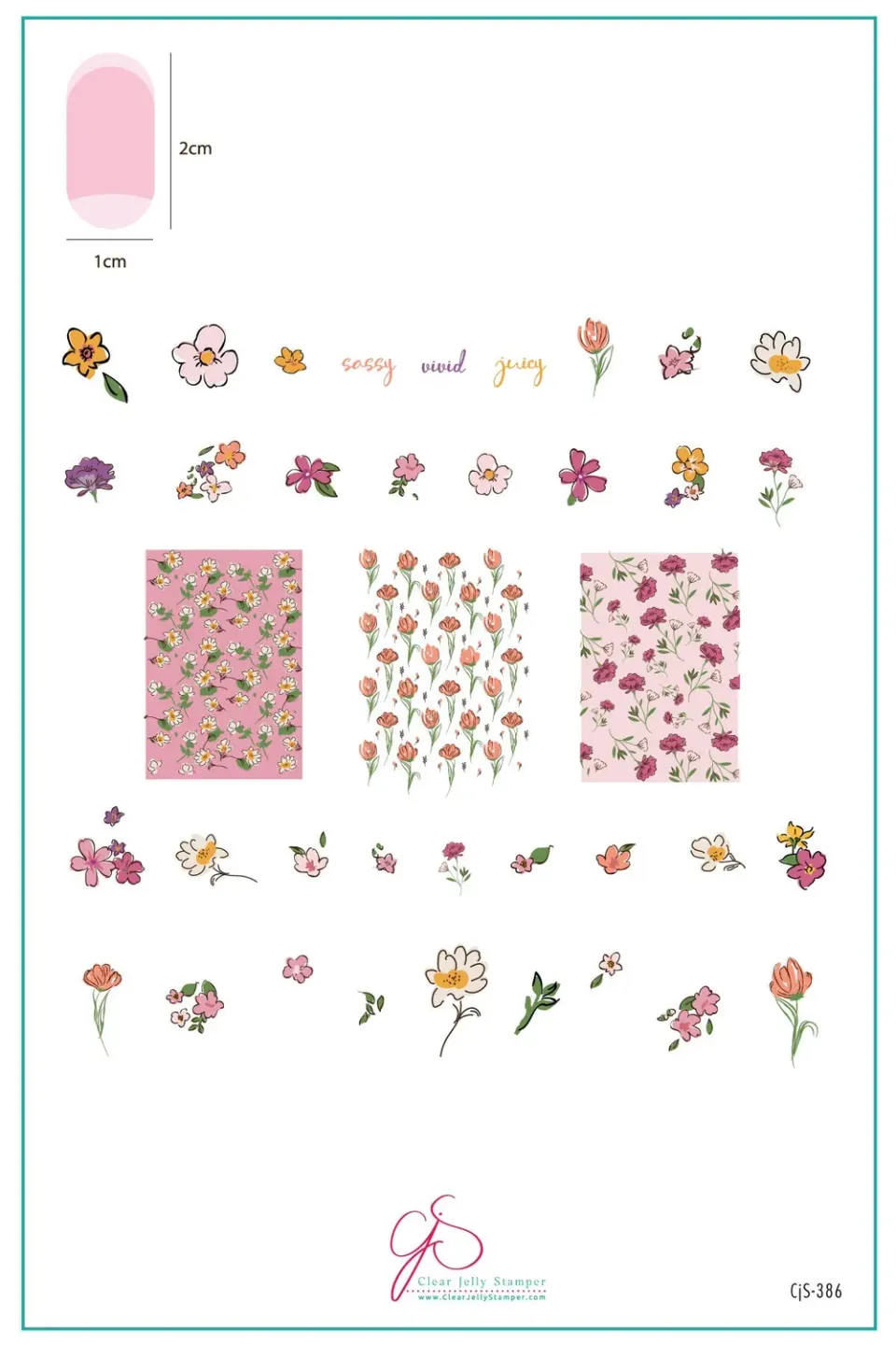 Clear Jelly Stamper Dainty Doodles CjS-386 stampingplade blomster