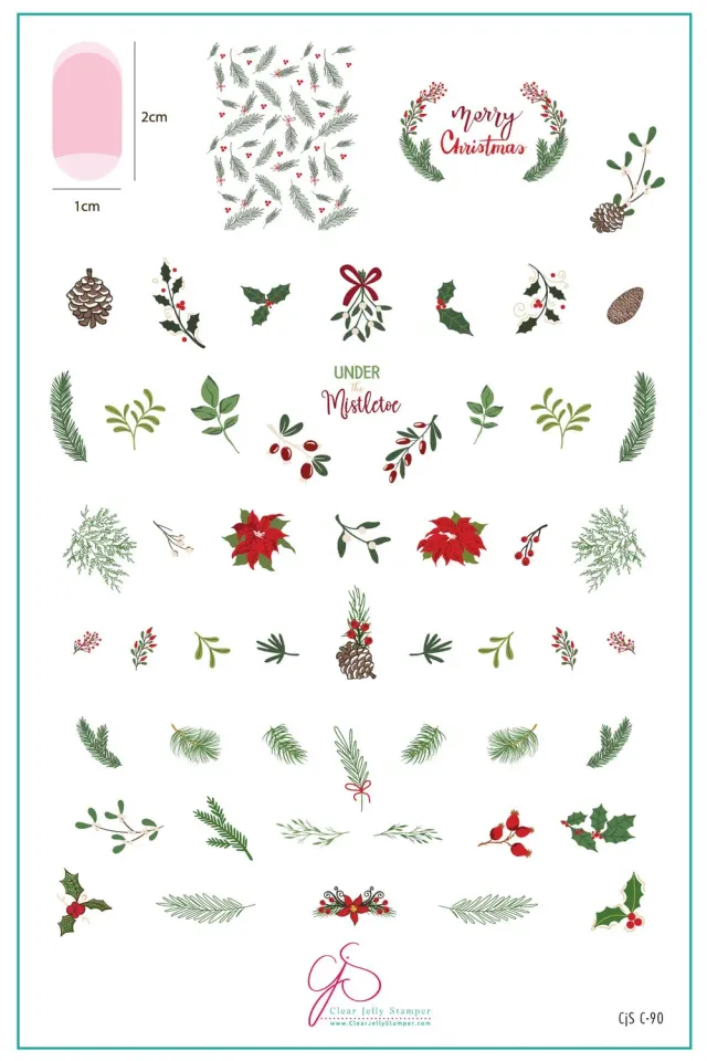 Clear Jelly Stamper CjSC-90 Merry Mistletoe stampingplade jul
