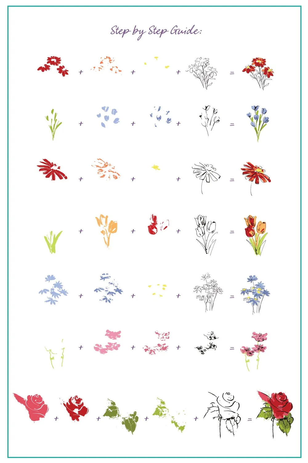 Clear Jelly Stamper Simple Pure Flowers CjS-344 stamping plade