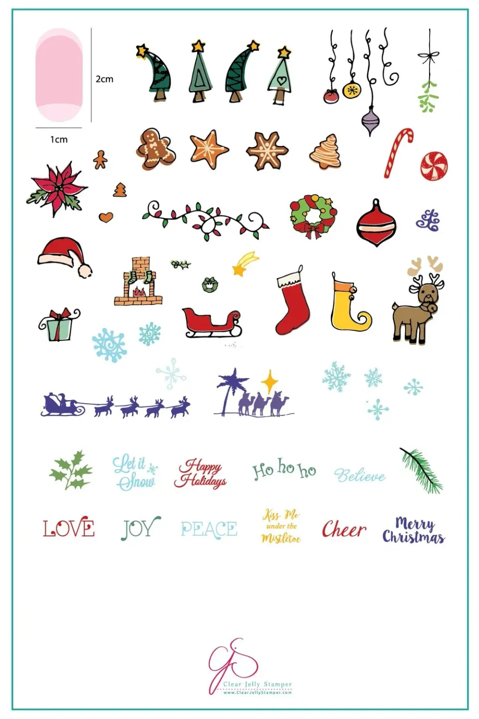 Clear Jelly Stamper Under the Mistletoe CjSC-10 stampingplade jul