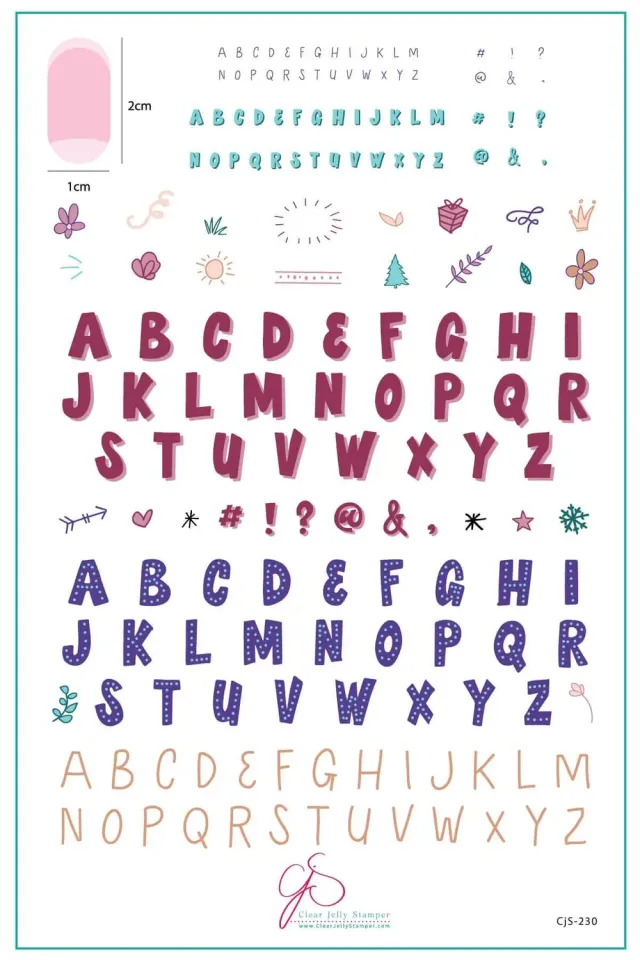 Clear Jelly Stamper CjS-230 Alphabet Party stamping plade