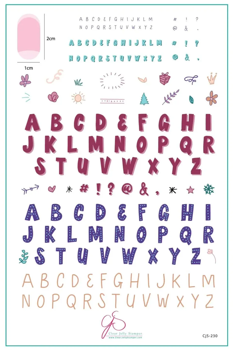 Clear Jelly Stamper CjS-230 Alphabet Party stamping plade