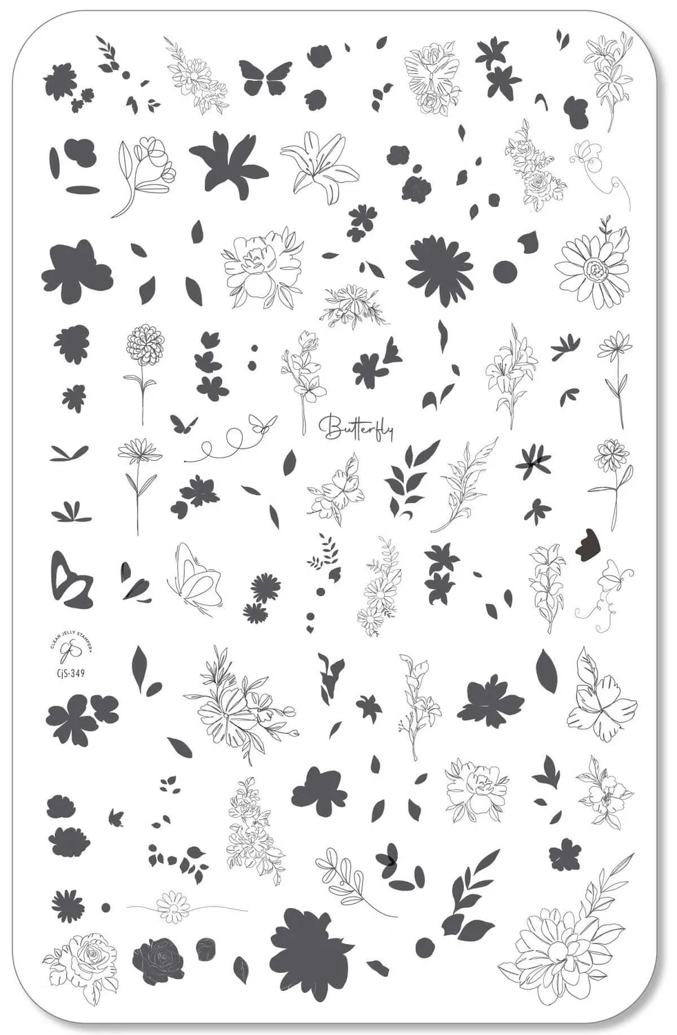 Clear Jelly Stamper CjS-349 Whispering Petals stampingplade floral