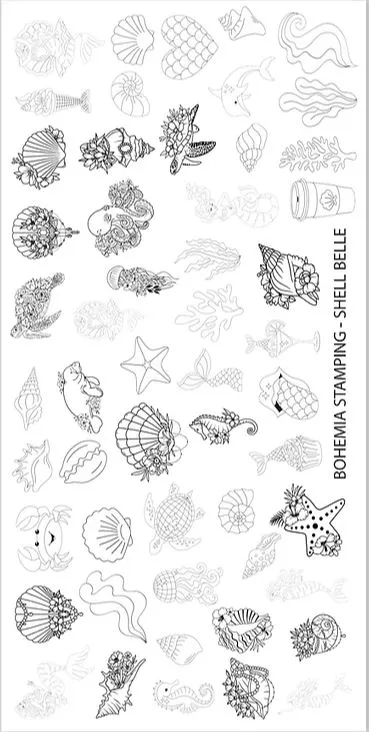 Clear Jelly Stamper BS-03 Shell Belle stamping plade hav