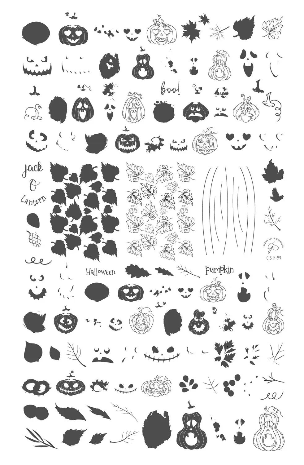 Clear Jelly Stamper CjSH-99 Watercolor Pumpkins stampingplade