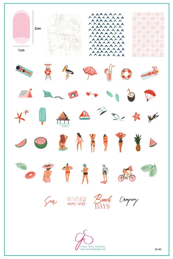 Clear Jelly Stamper CjS-165 Summer Never Ends stampingplade 14,5x9,5