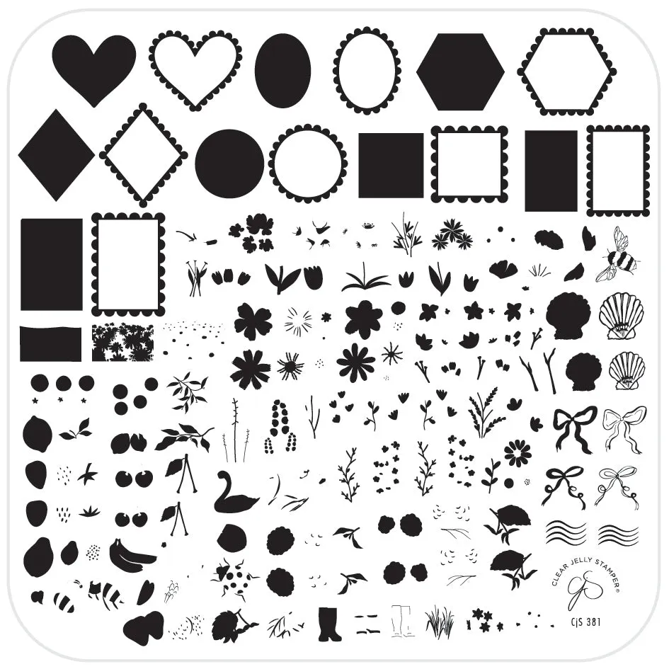 Clear Jelly Stamper CJS-381 Perfectly Postage stamping plade 8x8