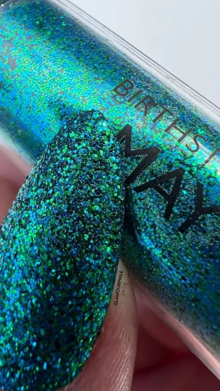 Indigo Nails May Birthstone negleglitter sten