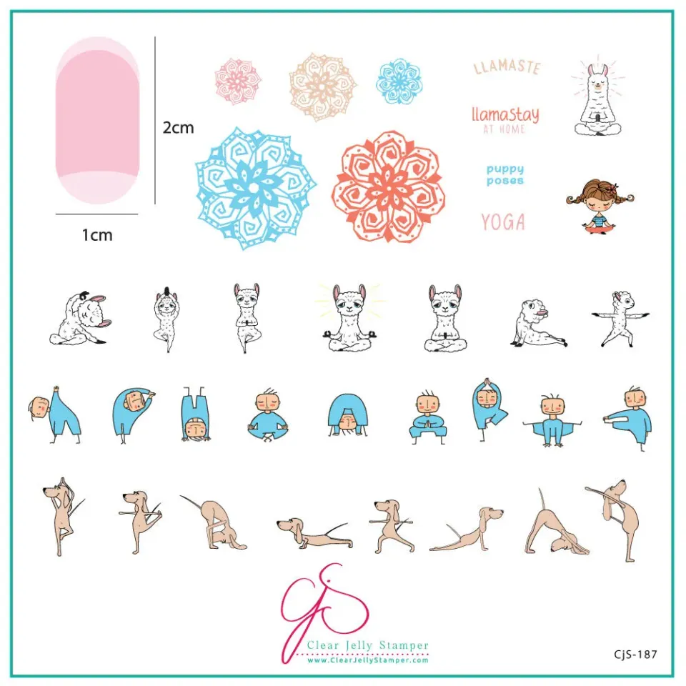 Clear Jelly Stamper CjS-187 Llamaste stamping plade 8x8 lama yoga