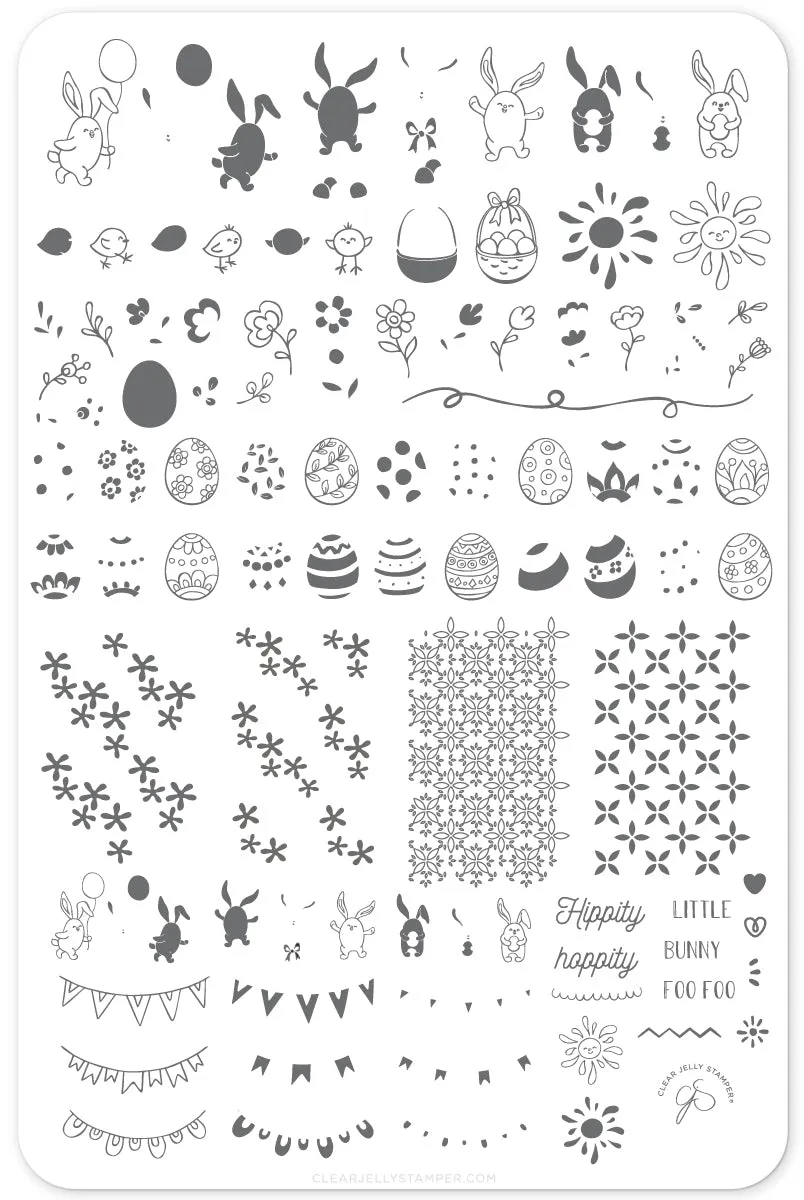 Clear Jelly Stamper CjSH-31 Bunny Foo Foo stamping plate 14,5x9,5 cm
