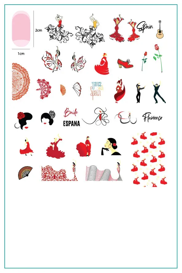 Clear Jelly Stamper Dance with Spain CjSLC-60 stamping plade flamenco