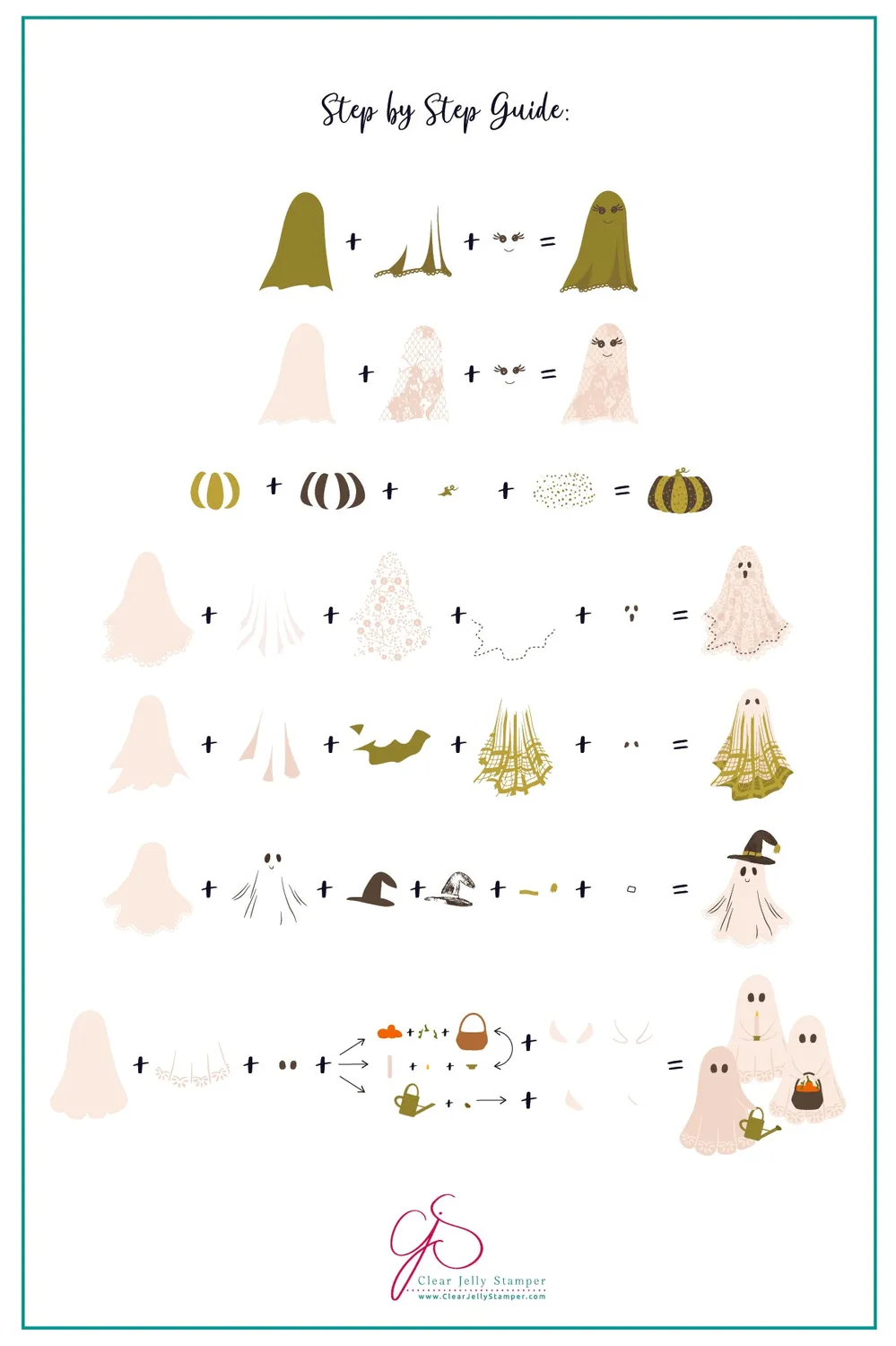Clear Jelly Stamper CjSH-126 Pretty Little Ghosts plade