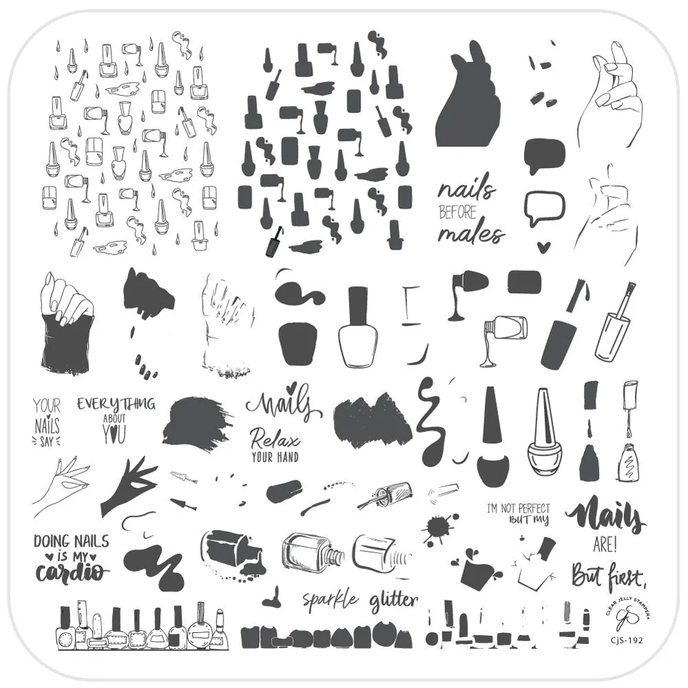 Clear Jelly Stamper But First Nails CjS-192 stempelplade 8x8