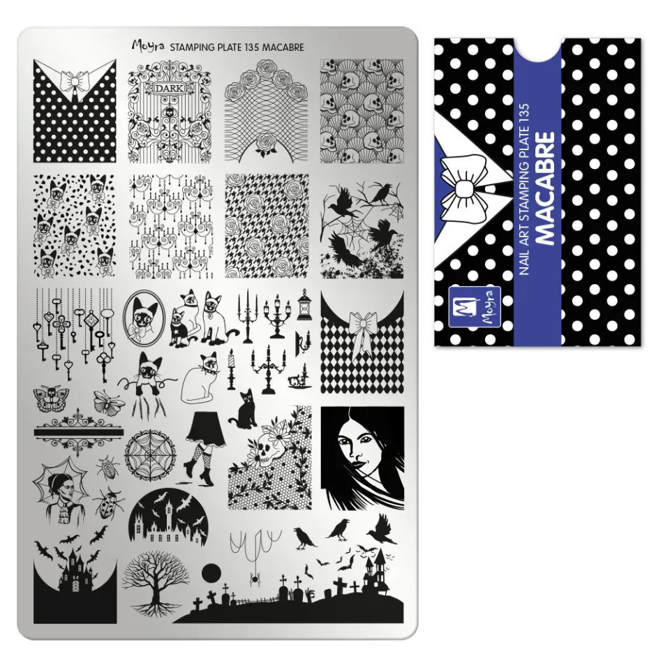 Moyra 135 Macabre stampingplade uhyggelige motiver