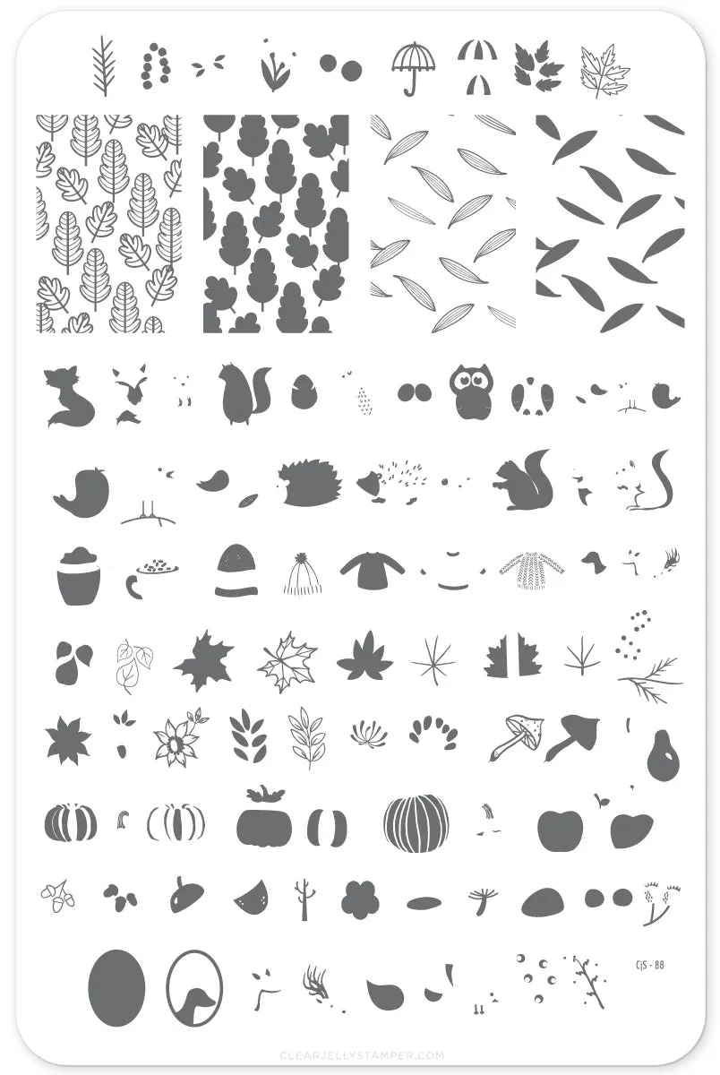 Clear Jelly Stamper All About Autumn CjS-88 stamping plade efterår