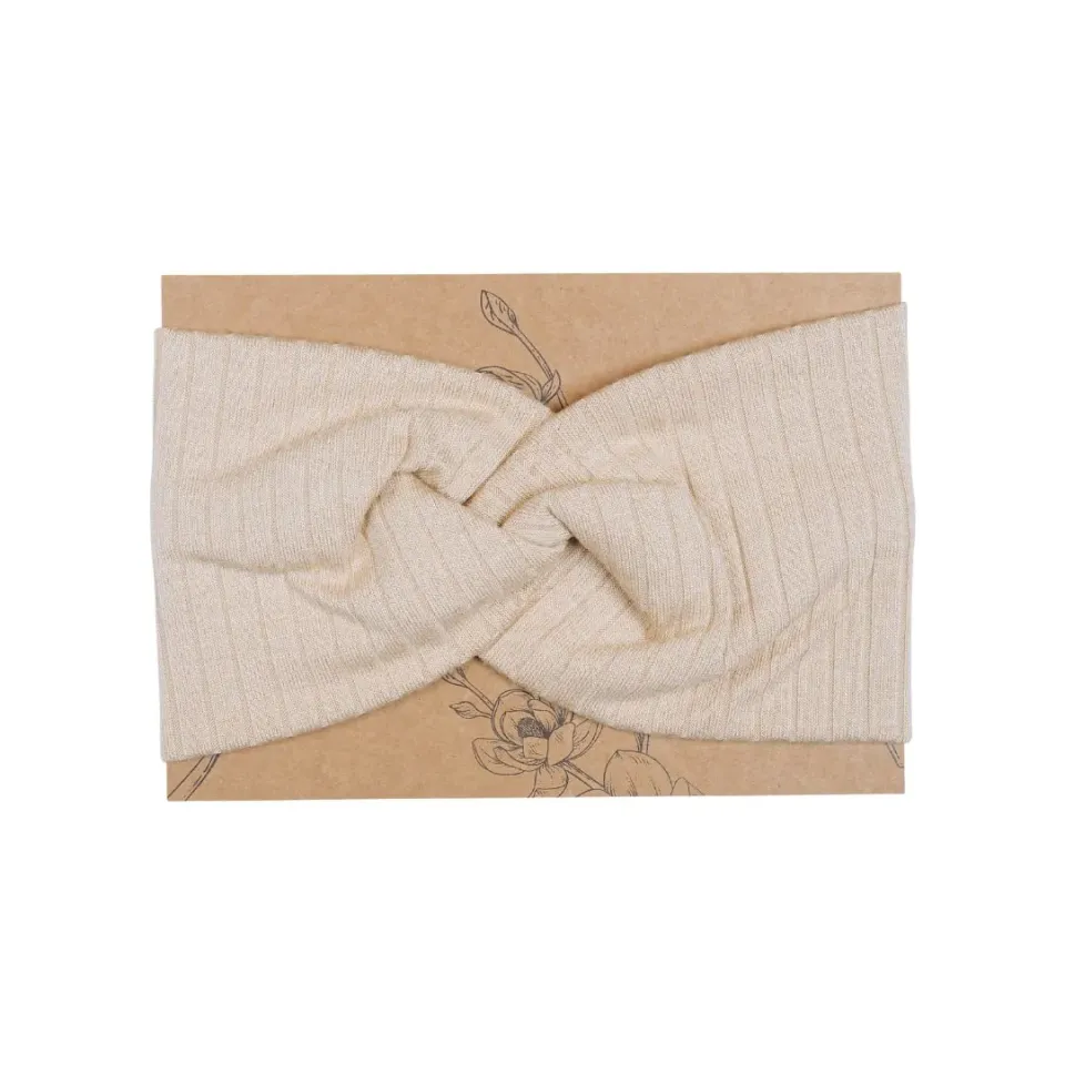 SnugWrap Sand hårbånd beigeribbet viskose