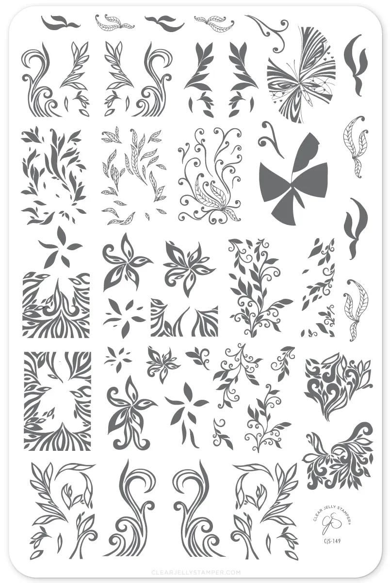 Clear Jelly Stamper Elegant Swirl CjS-149 stamping plade