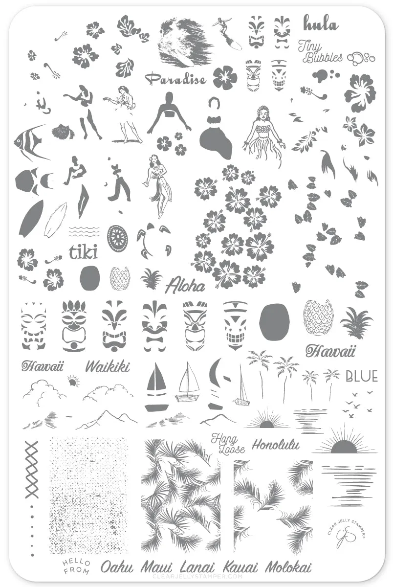 Clear Jelly Stamper CjS-128 Aloha stempelplade hawaii