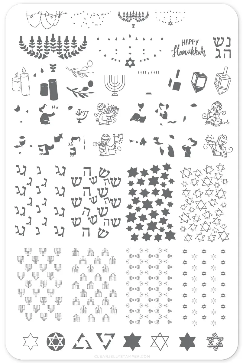 Clear Jelly Stamper Happy Hanukkah CjSC-28 stampingplade hanukkah