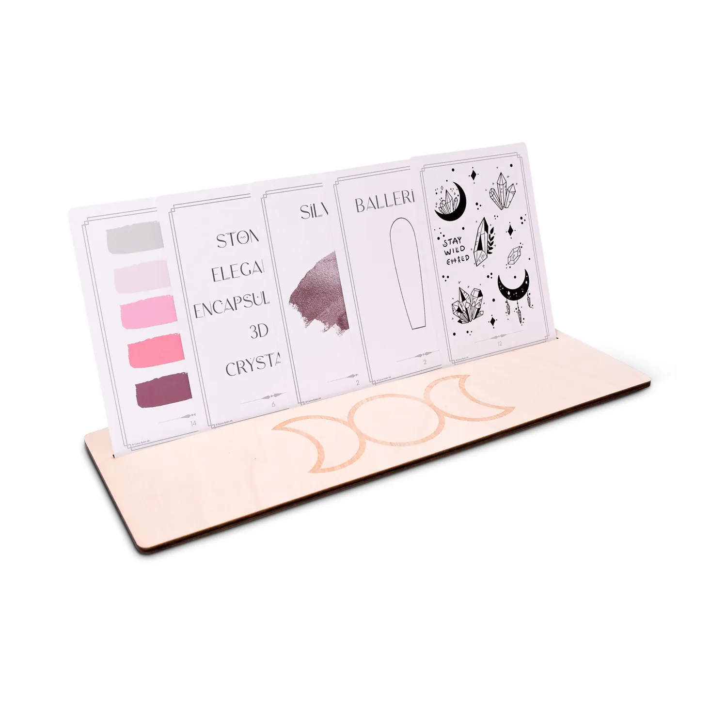 Moonflair Card Stand kortholder naturtræ dobbeltsidet