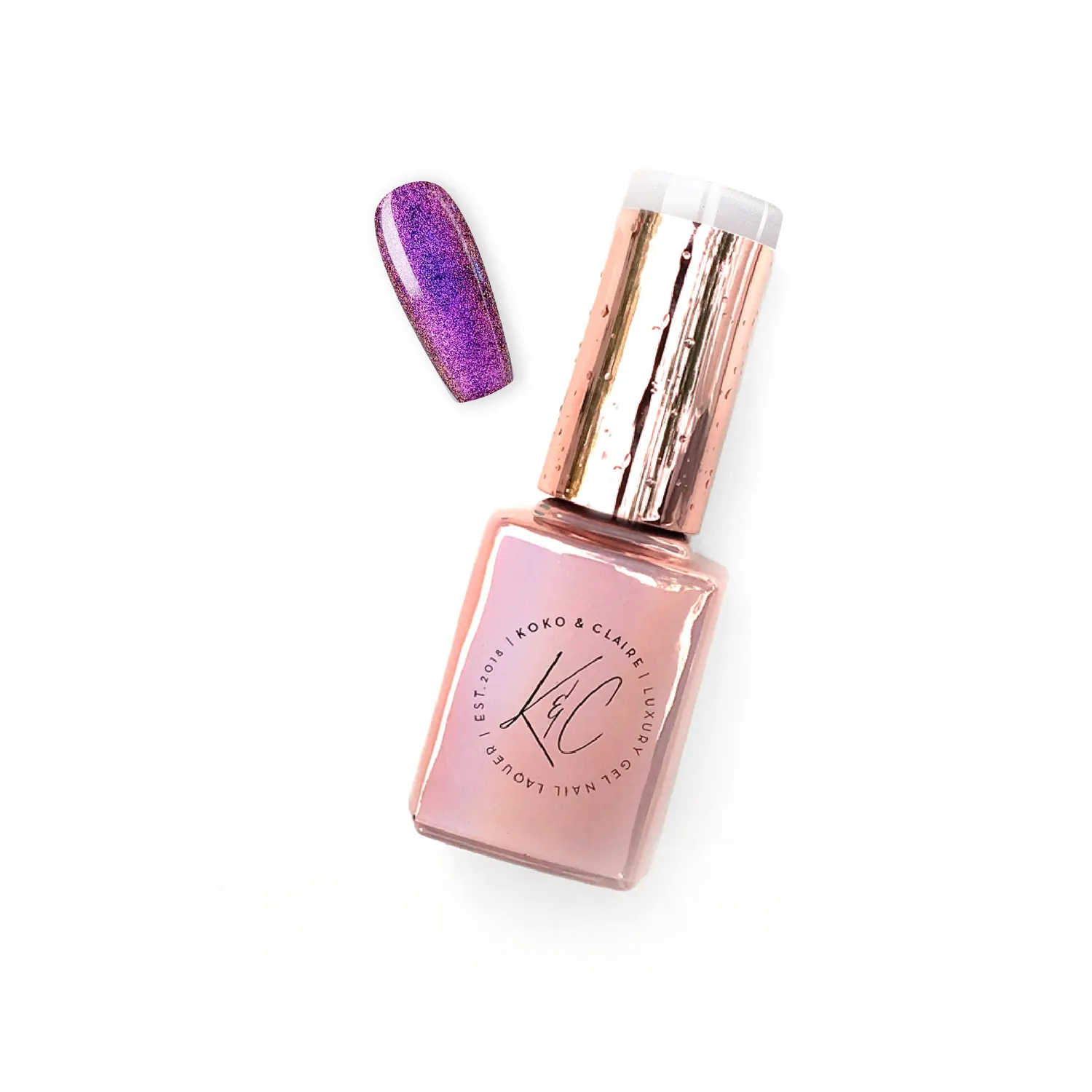 KoKo & Claire 107 Mindful Magic top coat violet rose gold 12ml