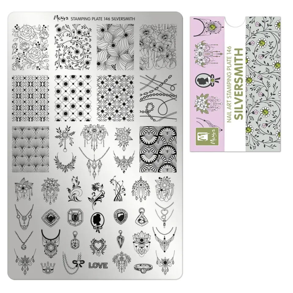 Moyra Stamping 146 Silversmith stampingplade stor