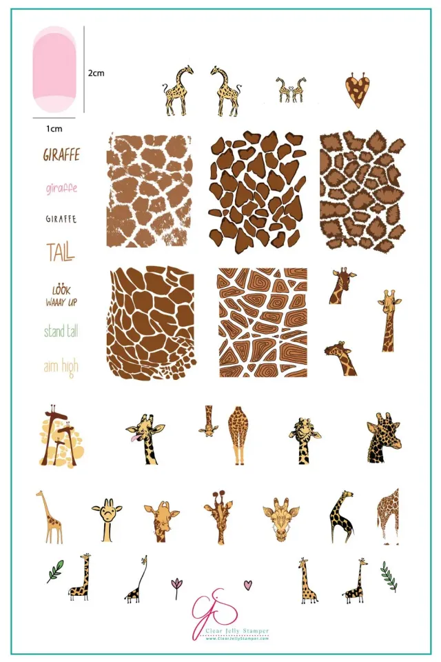 Clear Jelly Stamper CjS-174 Wild Giraffe stamping plate animal
