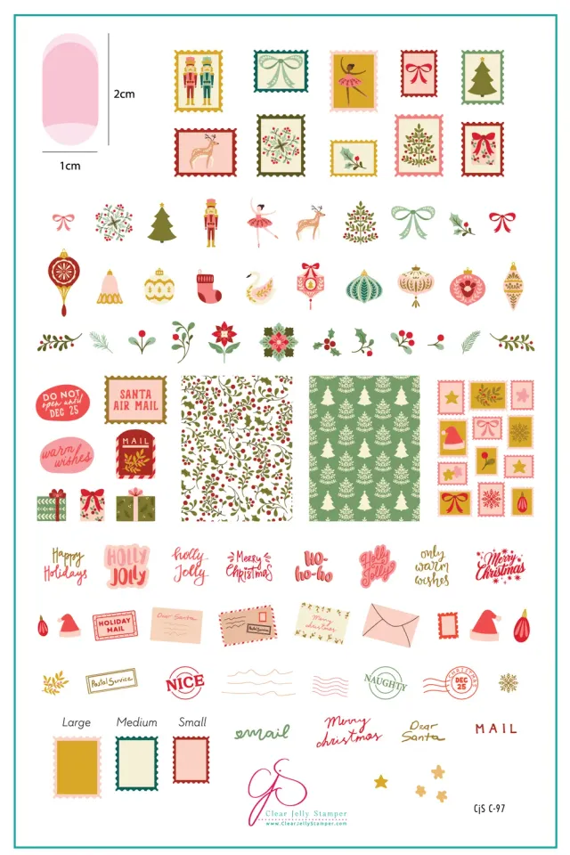 Clear Jelly Stamper CjSC-97 Sugarplum Post stampingplade jul