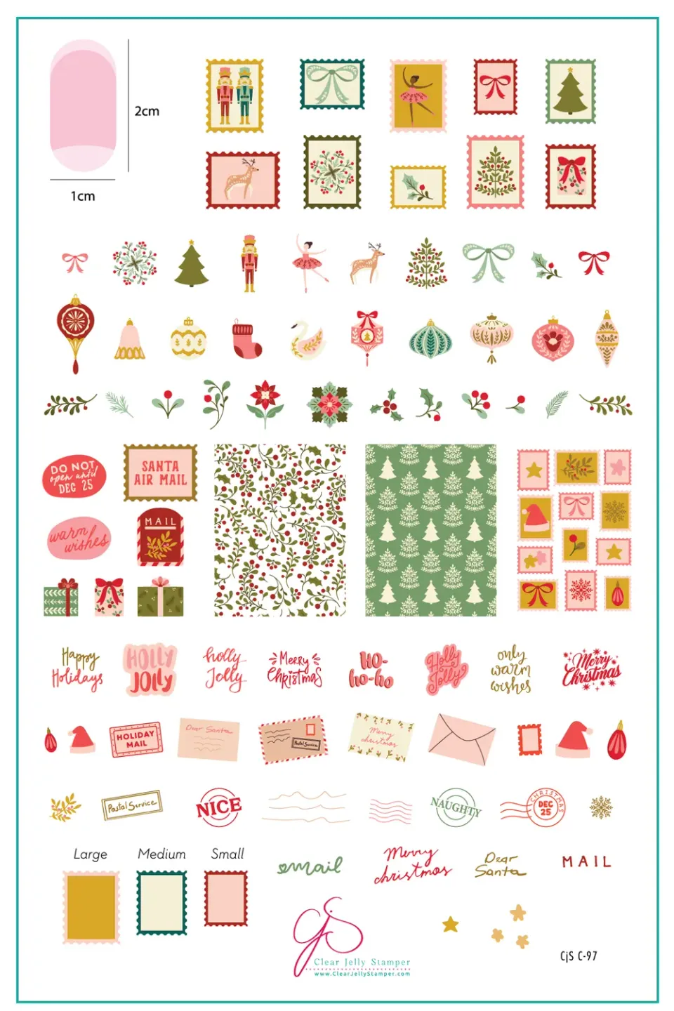 Clear Jelly Stamper CjSC-97 Sugarplum Post stampingplade jul