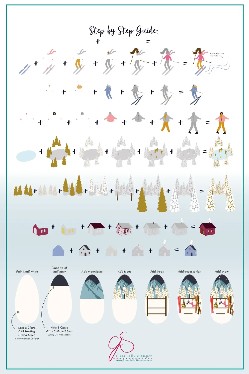 Clear Jelly Stamper CjSC-99 Tis the Ski-Son stampingplade ski