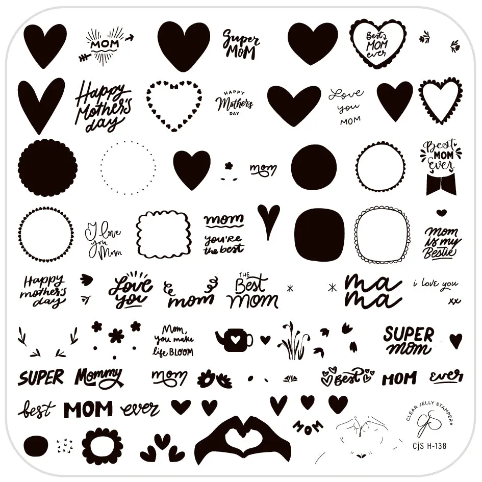 Clear Jelly Stamper Super Mom CjSH-138 stempelplade 8x8 cm