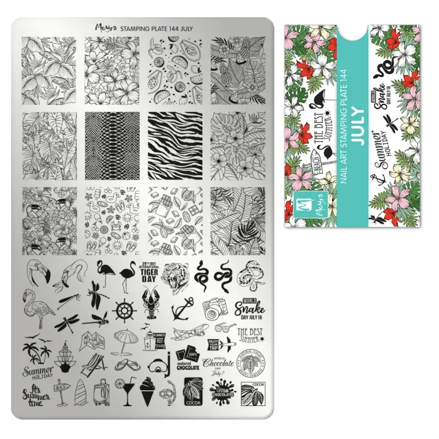 Moyra Stamping plate 144 July stempelplade sommermotiv