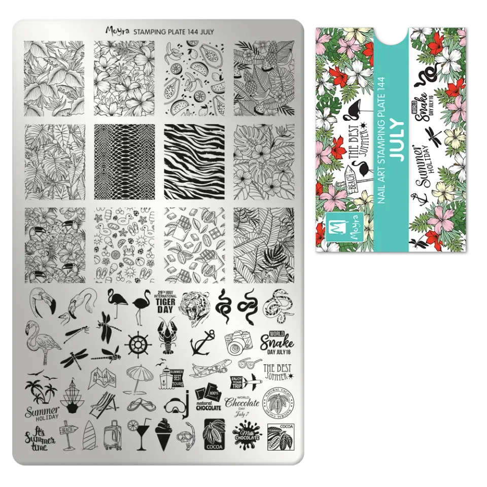 Moyra Stamping plate 144 July stempelplade sommermotiv