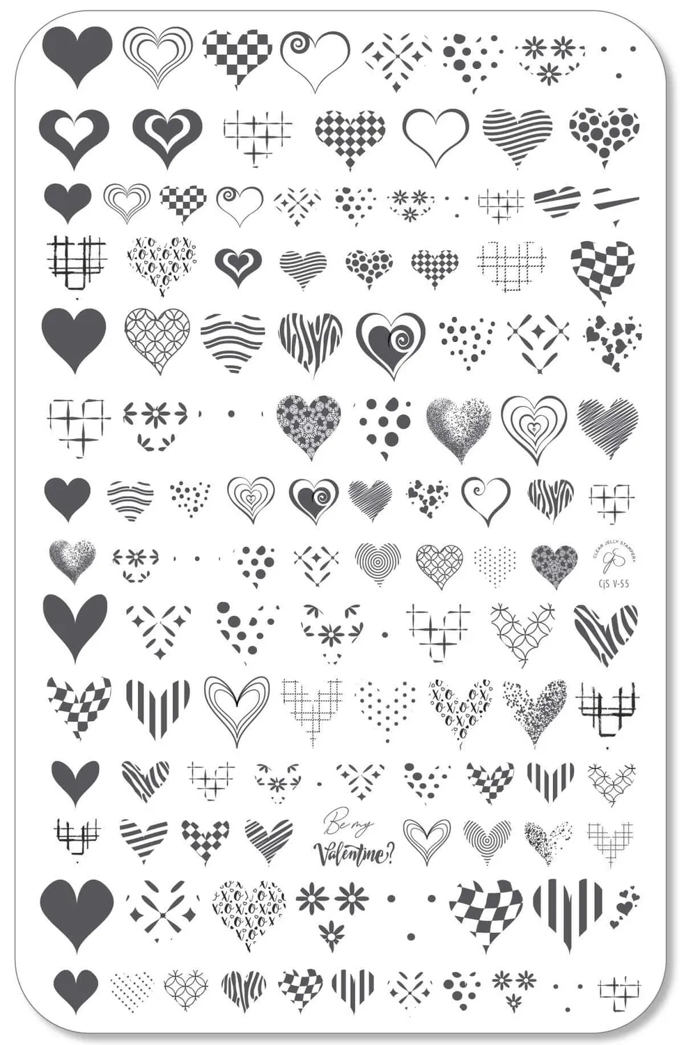 Clear Jelly Stamper Love In Layers V-55 stampingplade hjerter