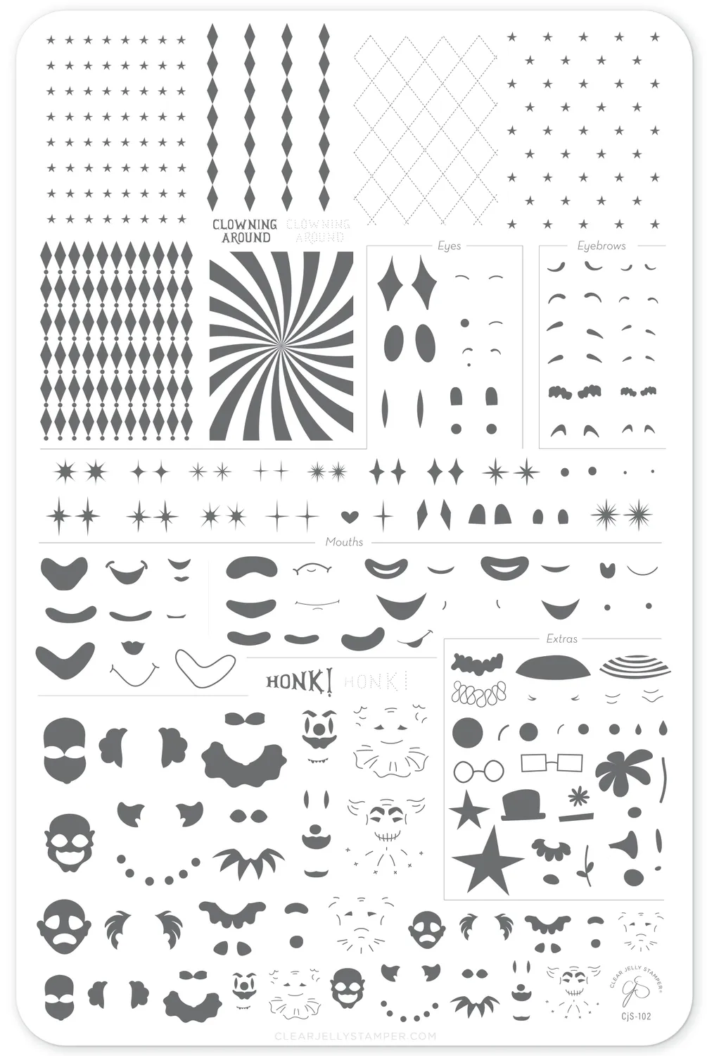 Clear Jelly Stamper Clowning Around CjS-102 stempelplade 14x9