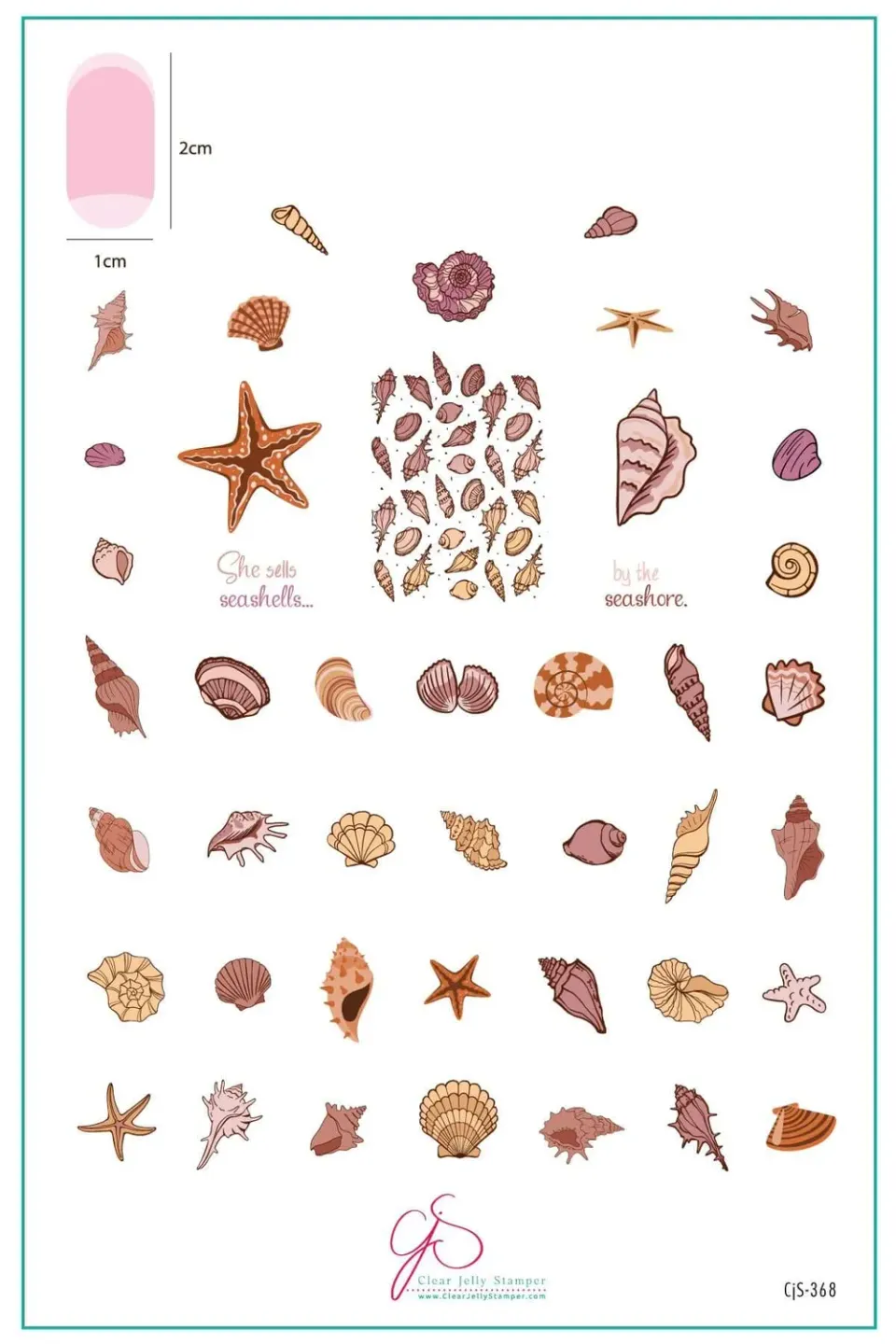 Clear Jelly Stamper CjS-368 stampingplade She Sells Seashells