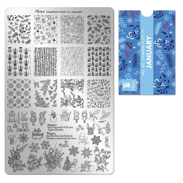 Moyra Stamping Plate 151 January stampingplade vinter