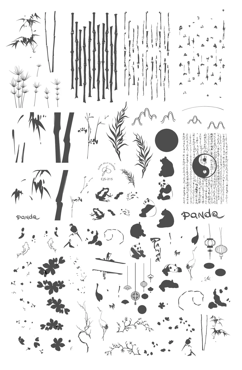 Clear Jelly Stamper CjS-215 Panda and Friends stempelplade