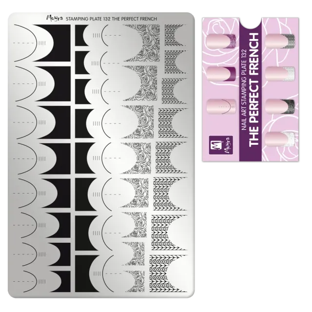 Moyra Stampingplade 132 The Perfect French hvid kant