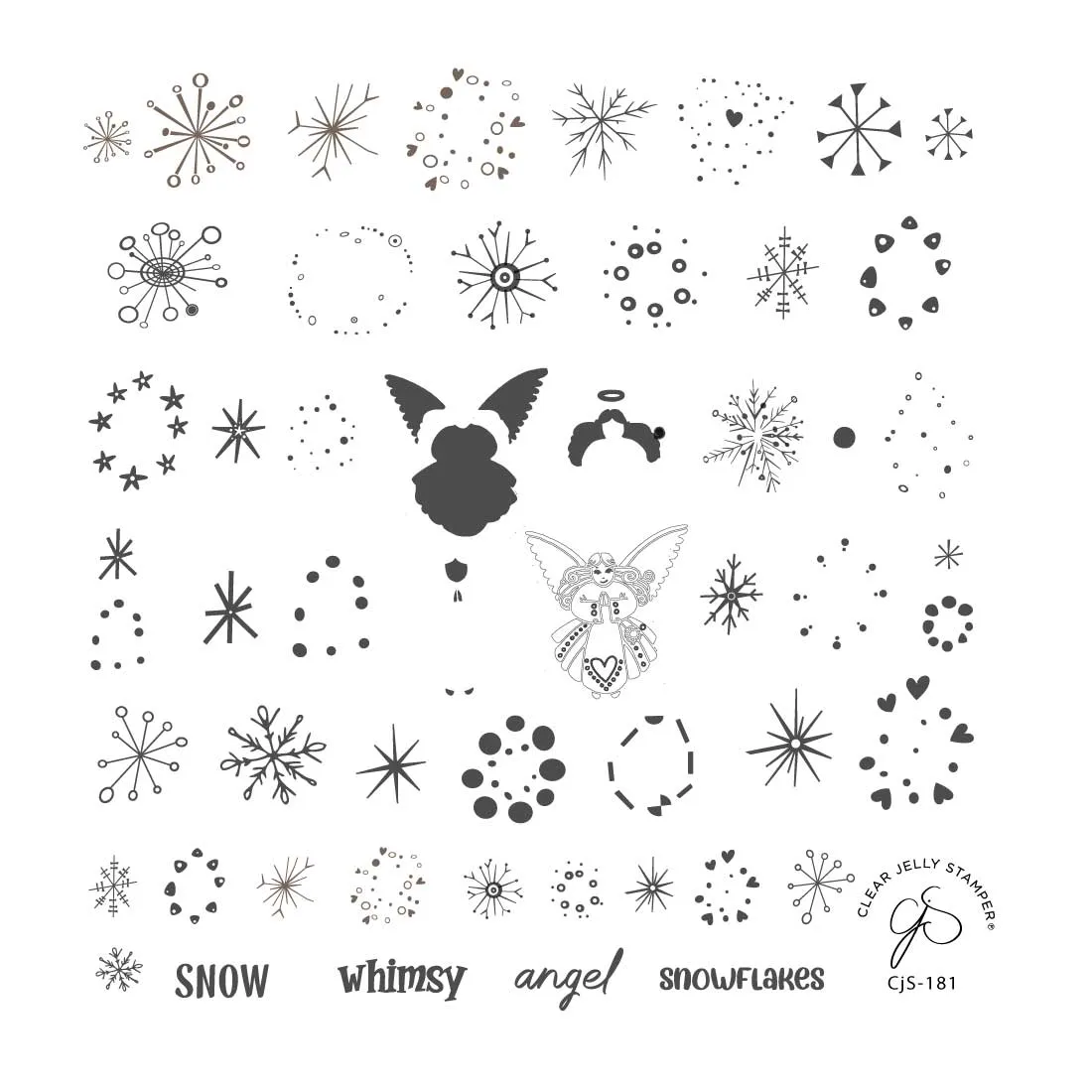 Clear Jelly Stamper CjS-181 Whimsy Angel stampingplade 6x6 cm