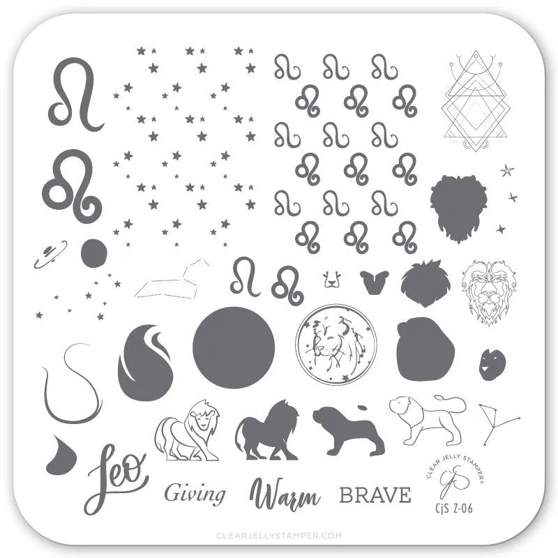 Clear Jelly Stamper Leo CjSZ-06 stamping plade stjernetegn